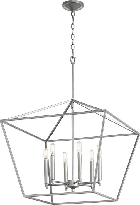 Six Light Chandelier from the Gabriel collection in Classic Nickel finish