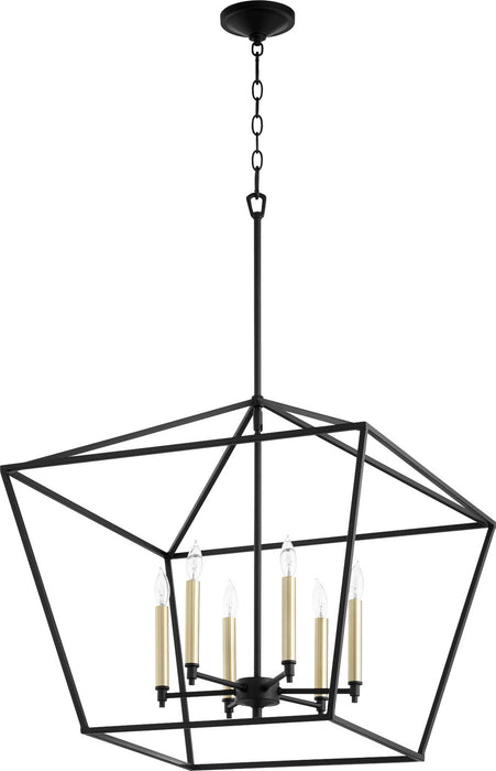 Six Light Chandelier from the Gabriel collection in Noir finish