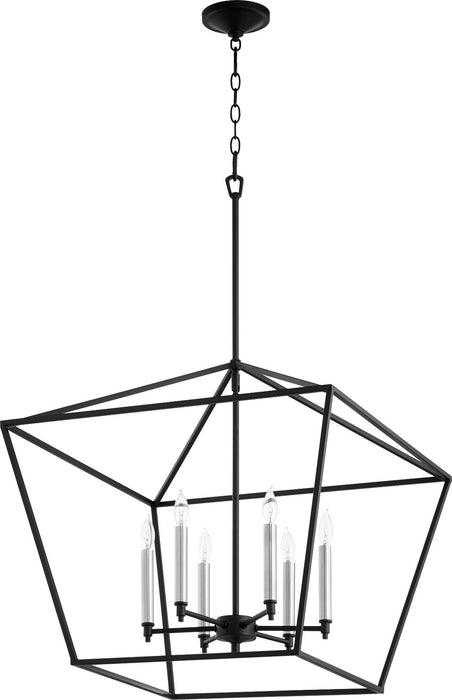 Six Light Chandelier from the Gabriel collection in Noir finish