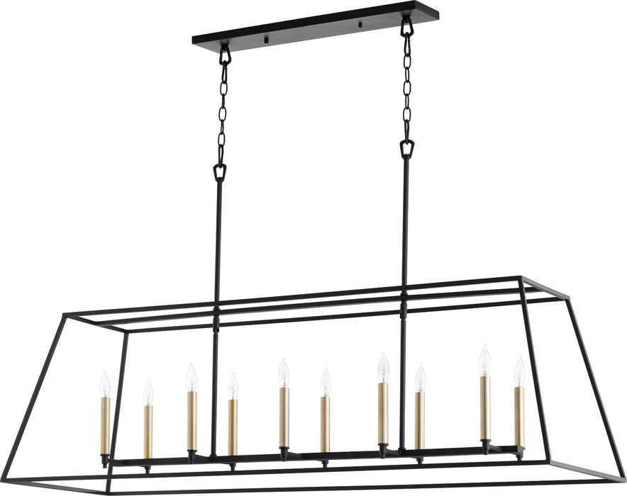 Ten Light Pendant from the Gabriel collection in Noir finish