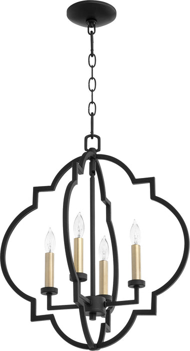 Four Light Entry Pendant from the Dublin collection in Noir finish