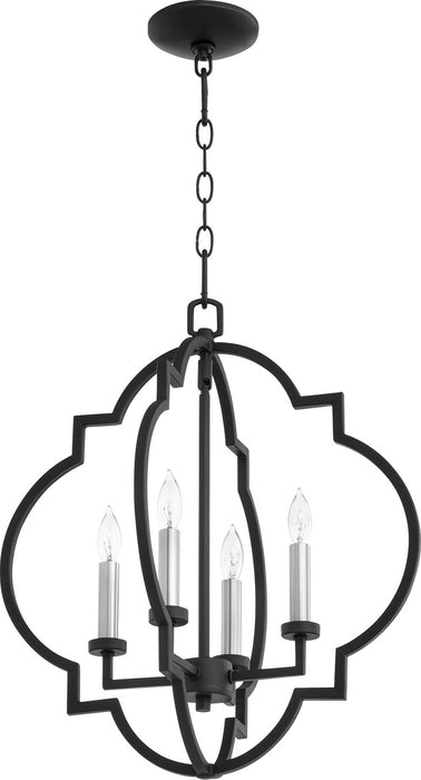 Four Light Entry Pendant from the Dublin collection in Noir finish