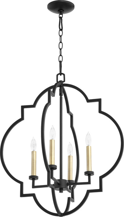 Four Light Entry Pendant from the Dublin collection in Noir finish