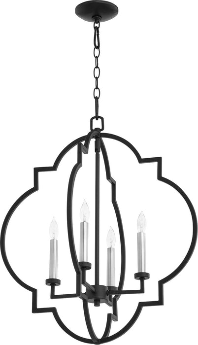 Four Light Entry Pendant from the Dublin collection in Noir finish