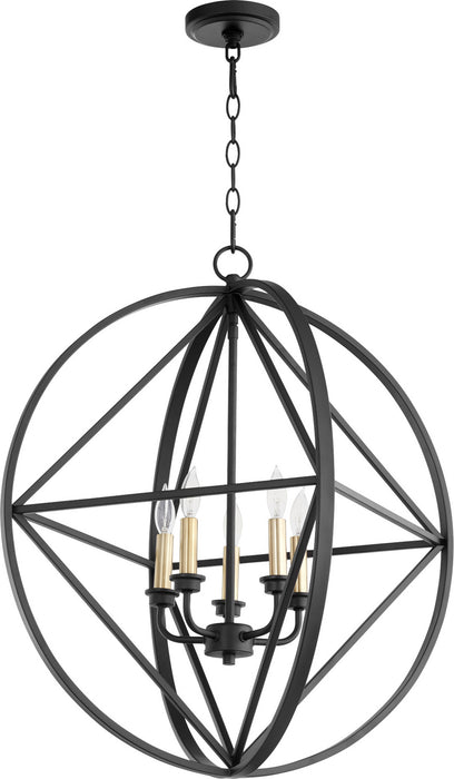 Five Light Pendant in Noir finish