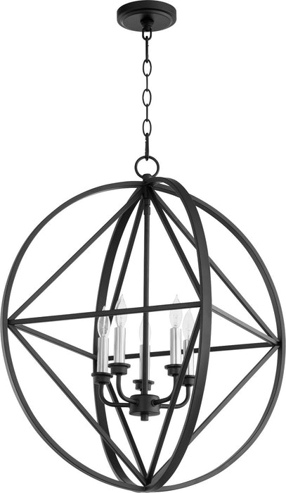 Five Light Pendant in Noir finish