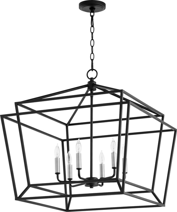 Six Light Chandelier from the Monument collection in Noir finish