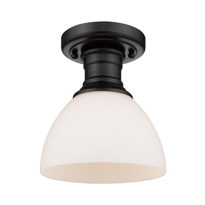 One Light Semi-Flush Mount from the Hines collection in Matte Black finish
