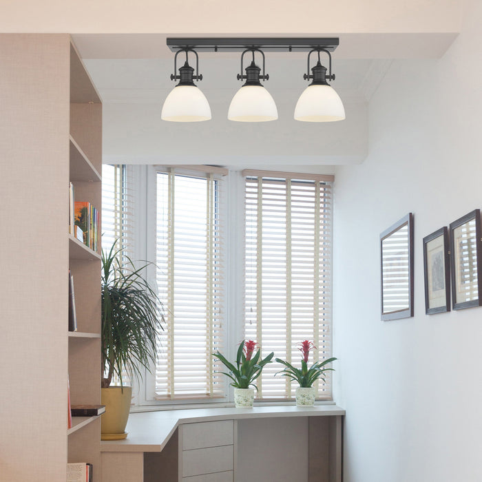 One Light Semi-Flush Mount from the Hines collection in Matte Black finish