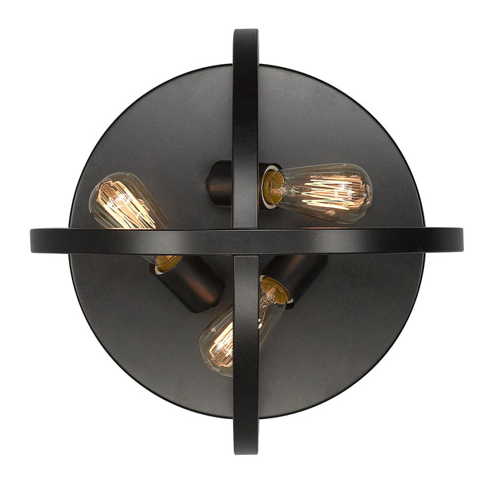 Three Light Flush Mount from the Colson collection in Etruscan Bronze finish