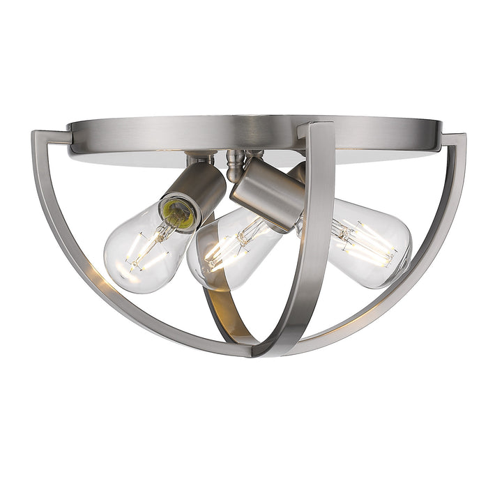 Three Light Flush Mount from the Colson collection in Pewter finish