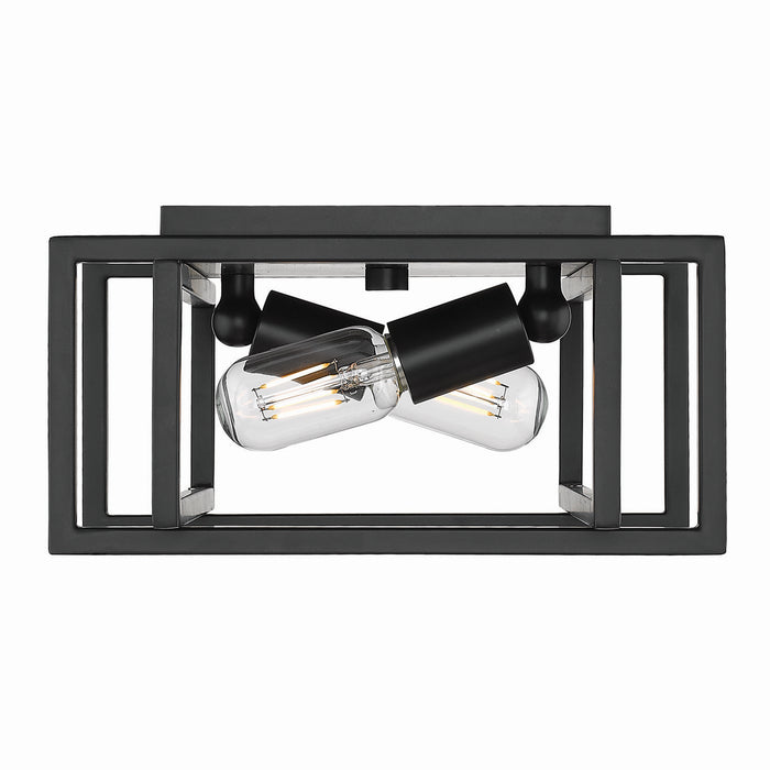 Two Light Flush Mount from the Tribeca collection in Matte Black finish