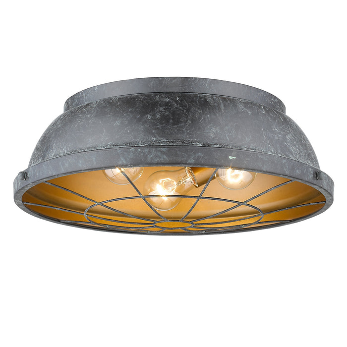 Three Light Flush Mount from the Bartlett collection in Black Patina finish