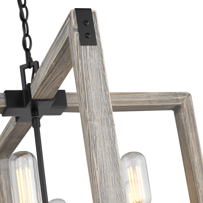 Six Light Chandelier from the Lowell collection in Matte Black finish