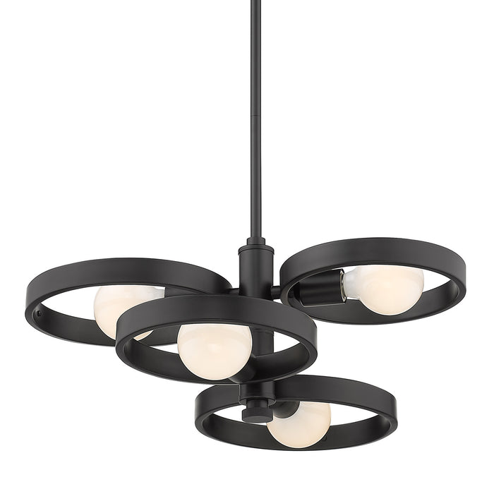 Four Light Chandelier from the Sloane collection in Matte Black finish