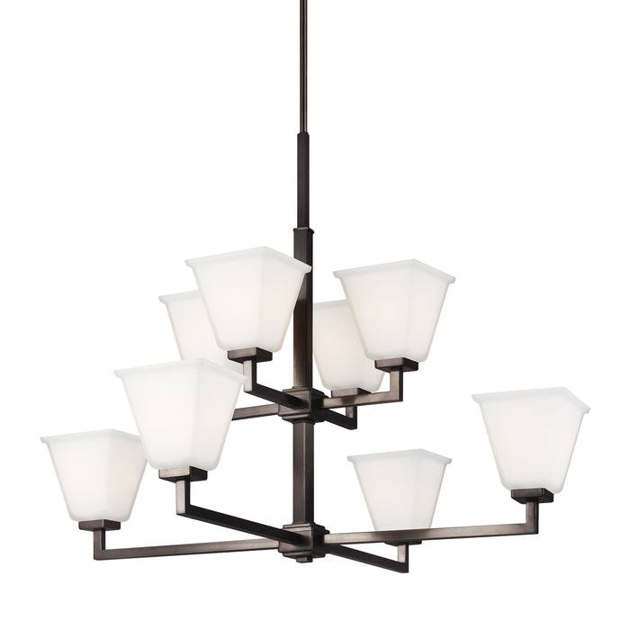 Eight Light Chandelier from the Ellis Harper collection in Brushed Oil Rubbed Bronze finish