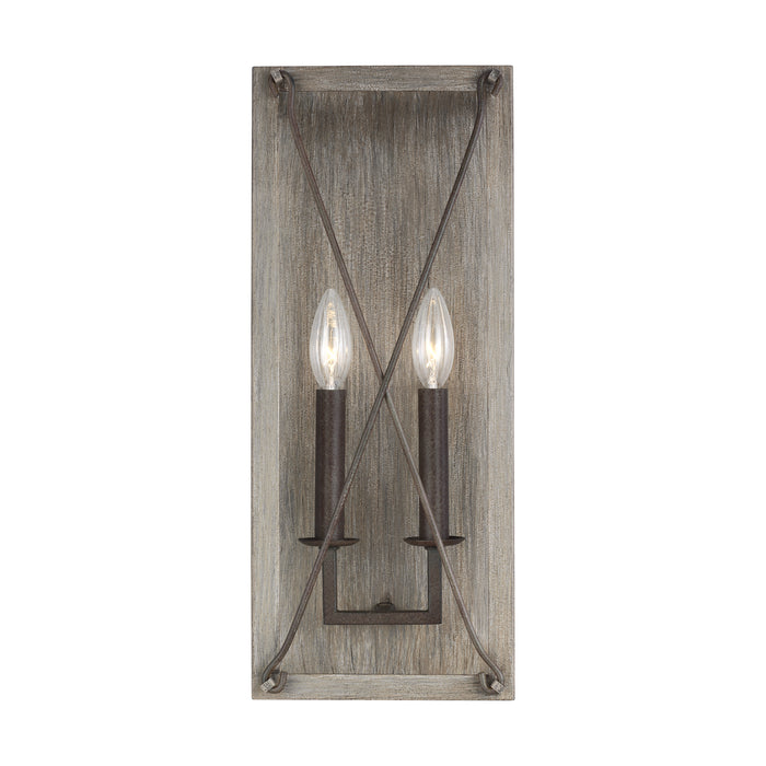 Two Light Wall / Bath Sconce from the Thornwood collection in Washed Pine finish