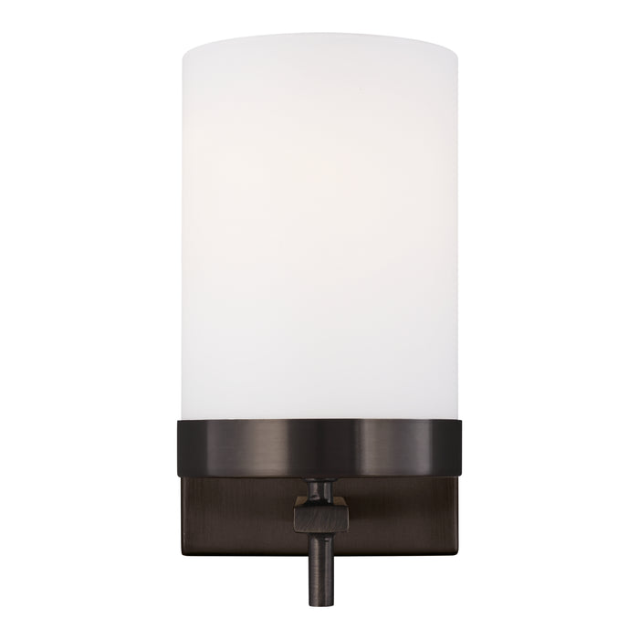 One Light Wall / Bath Sconce from the Zire collection in Brushed Oil Rubbed Bronze finish