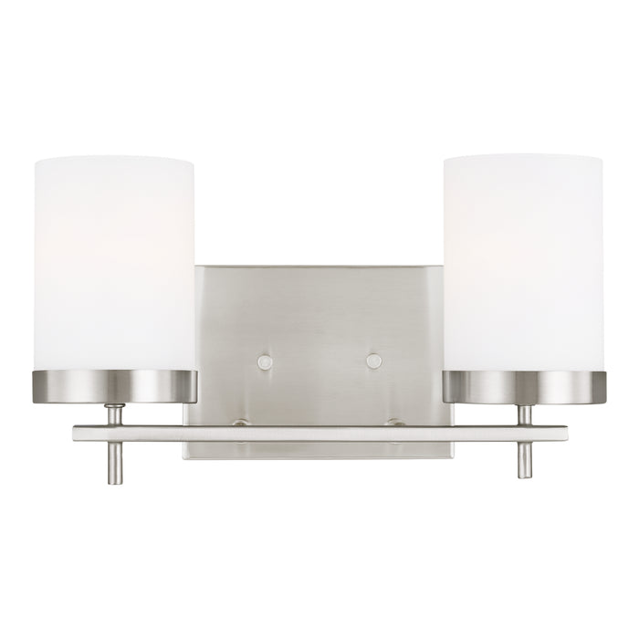 Two Light Wall / Bath from the Zire collection in Brushed Nickel finish