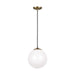 Generation Lighting - 6020-848 - One Light Pendant - Leo-Hanging Globe - Satin Bronze