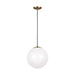 Generation Lighting - 6024-848 - One Light Pendant - Leo-Hanging Globe - Satin Bronze