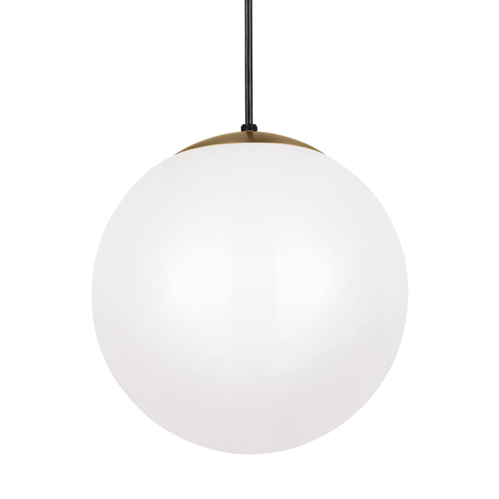 One Light Pendant from the Leo-Hanging Globe collection in Satin Bronze finish
