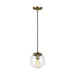 Generation Lighting - 6501801-848 - One Light Pendant - Leo-Hanging Globe - Satin Bronze