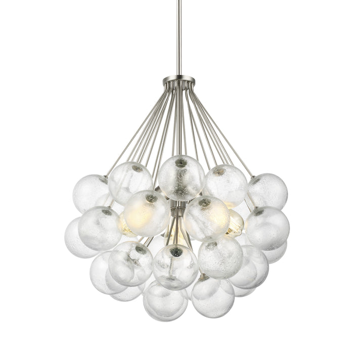 Three Light Pendant from the Bronzeville collection in Brushed Nickel finish