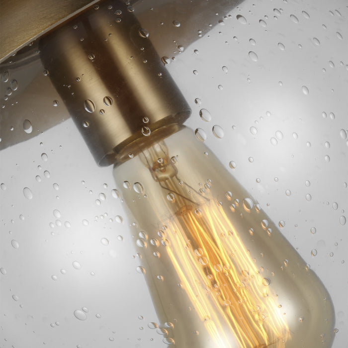 One Light Wall / Ceiling Semi-Flush Mount from the Leo-Hanging Globe collection in Satin Bronze finish