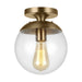 Generation Lighting - 7501801-848 - One Light Wall / Ceiling Semi-Flush Mount - Leo-Hanging Globe - Satin Bronze