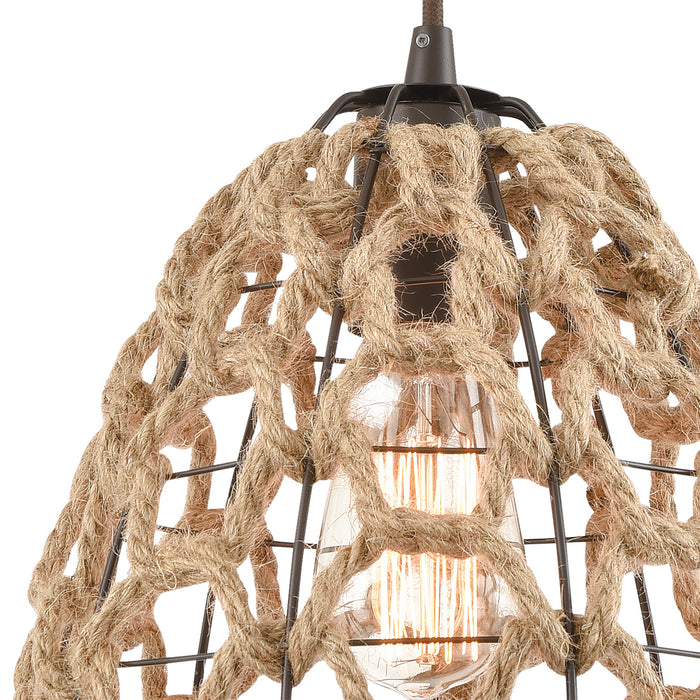 One Light Mini Pendant from the Coastal Inlet collection in Oil Rubbed Bronze finish