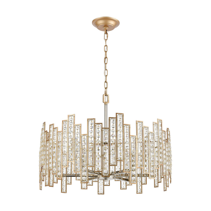 Six Light Chandelier from the Equilibrium collection in Polished Nickel finish