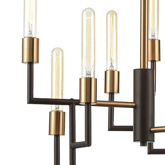 Nine Light Chandelier from the Congruency collection in Oil Rubbed Bronze finish