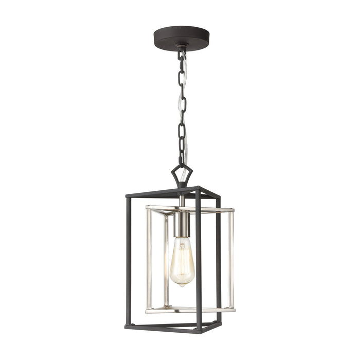 One Light Mini Pendant from the Salinger collection in Charcoal, Satin Nickel finish