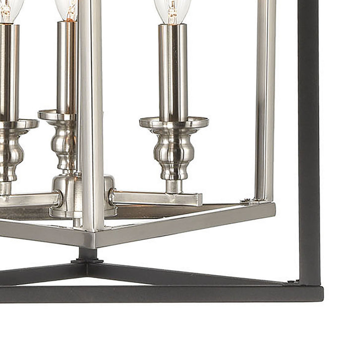 Three Light Pendant from the Salinger collection in Charcoal, Satin Nickel finish