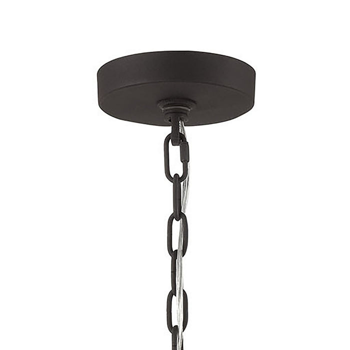 Six Light Pendant from the Salinger collection in Charcoal, Satin Nickel finish