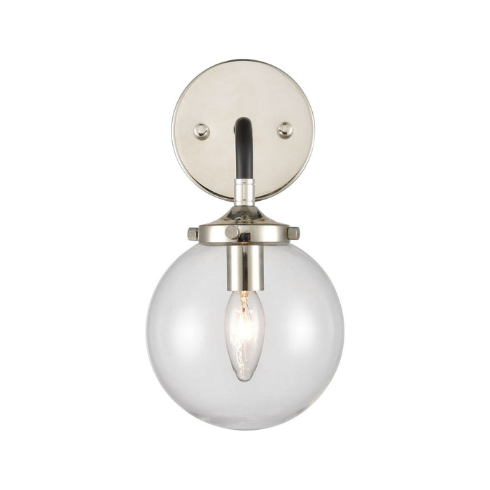 One Light Wall Sconce from the Boudreaux collection in Polished Nickel finish