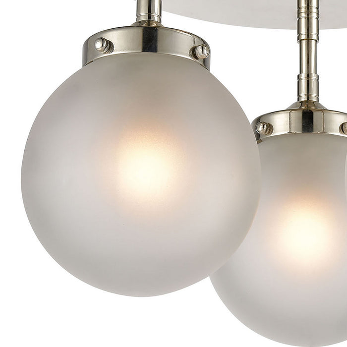 Three Light Semi Flush Mount from the Boudreaux collection in Polished Nickel finish