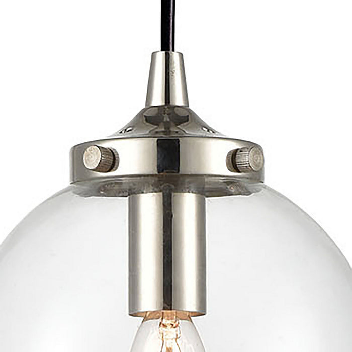 One Light Mini Pendant from the Boudreaux collection in Polished Nickel finish