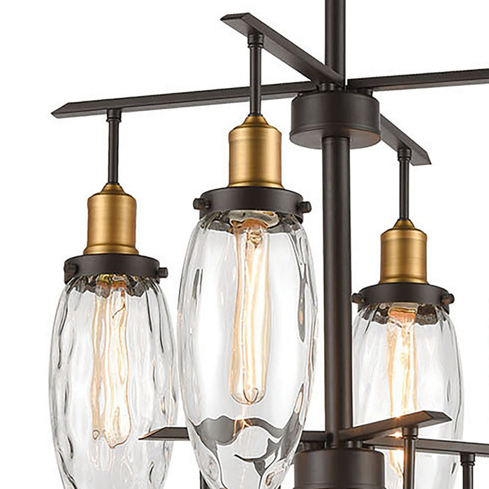 Nine Light Chandelier from the Shinzu collection in Oil Rubbed Bronze finish