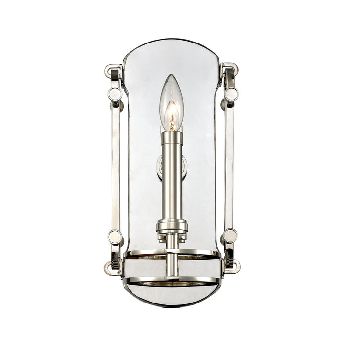 One Light Wall Sconce from the Bergamo collection in Polished Nickel finish