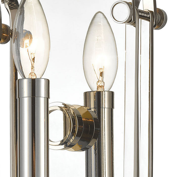 One Light Wall Sconce from the Bergamo collection in Polished Nickel finish