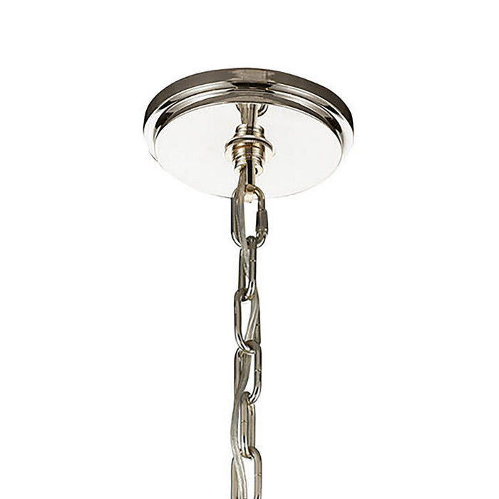 Six Light Chandelier from the Bergamo collection in Polished Nickel finish