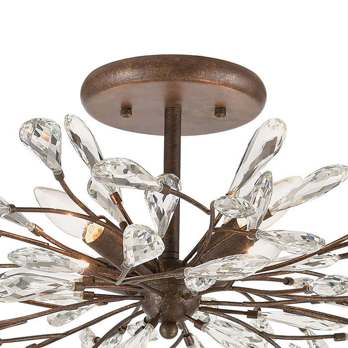 Four Light Semi Flush Mount from the Crislett collection in Sunglow Bronze finish