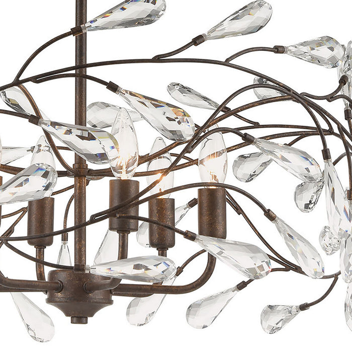 Six Light Chandelier from the Crislett collection in Sunglow Bronze finish