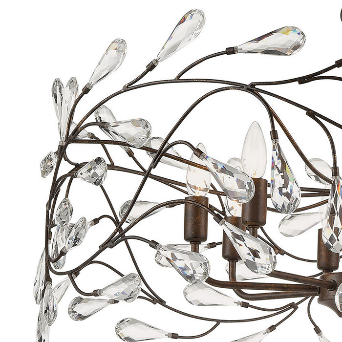 Eight Light Chandelier from the Crislett collection in Sunglow Bronze finish