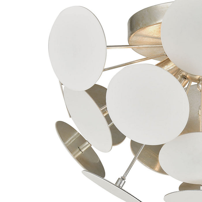 Four Light Flush Mount from the Modish collection in Matte White, Silver Leaf, Silver Leaf finish