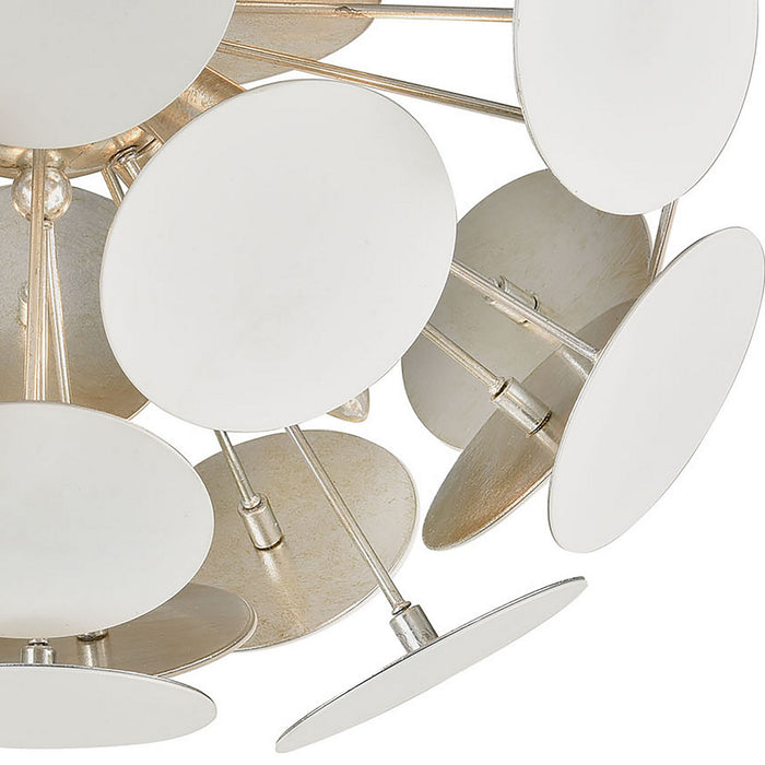 Four Light Flush Mount from the Modish collection in Matte White, Silver Leaf, Silver Leaf finish