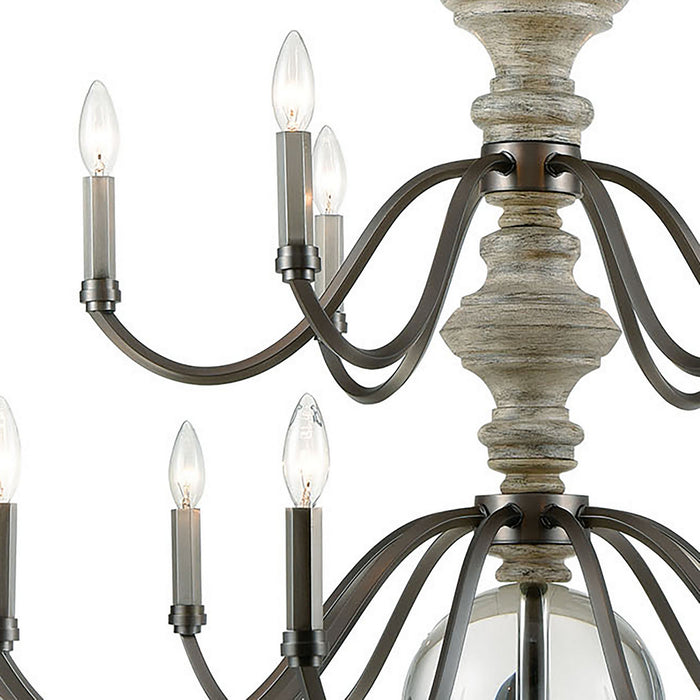 15 Light Chandelier from the Neo Classica collection in Satin Nickel finish