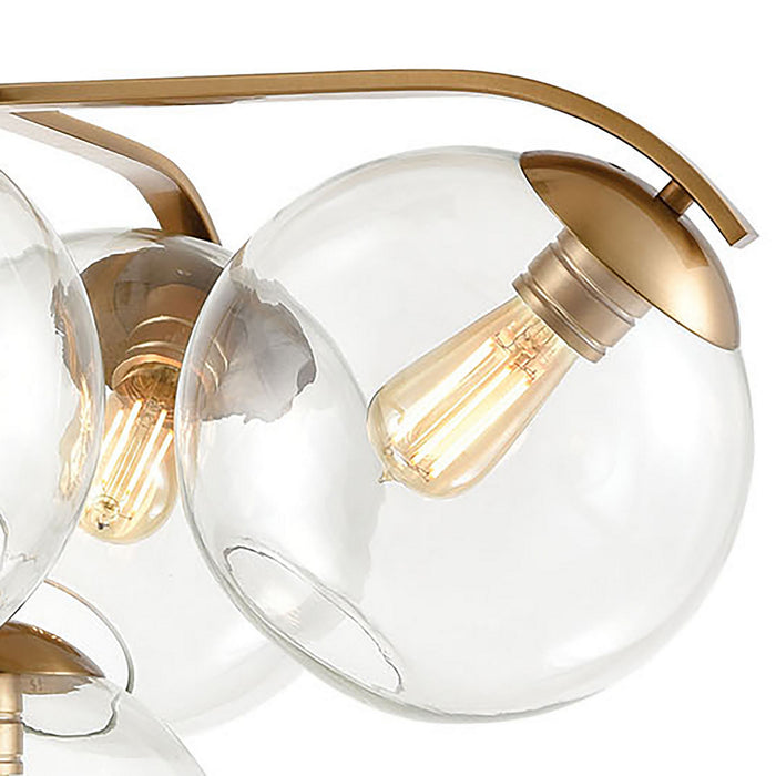 Five Light Chandelier from the Collective collection in Satin Brass finish